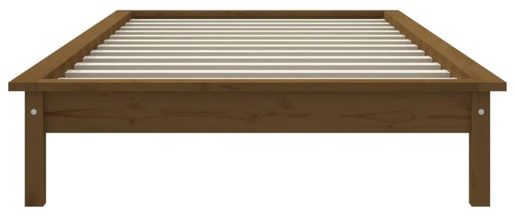 Cadru de pat mic Single 2FT6 maro miere 75x190cm lemn masiv pin maro miere, 75 x 190 cm