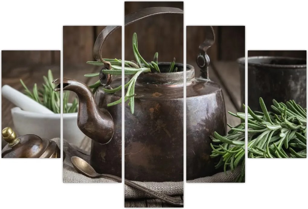 Tablou - Ceainic cu rozmarin (150x105 cm)