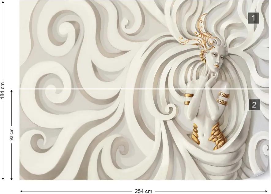 Fototapet GLIX - 3D Greek Classical Woman Swirls  + adeziv GRATUIT Tapet nețesute - 254x184 cm