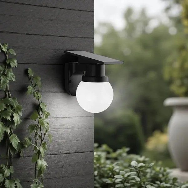 Lampă solară LED de perete LED/3,7V 3000/4000/6400K IP54 1800 mAh neagră + telecomandă