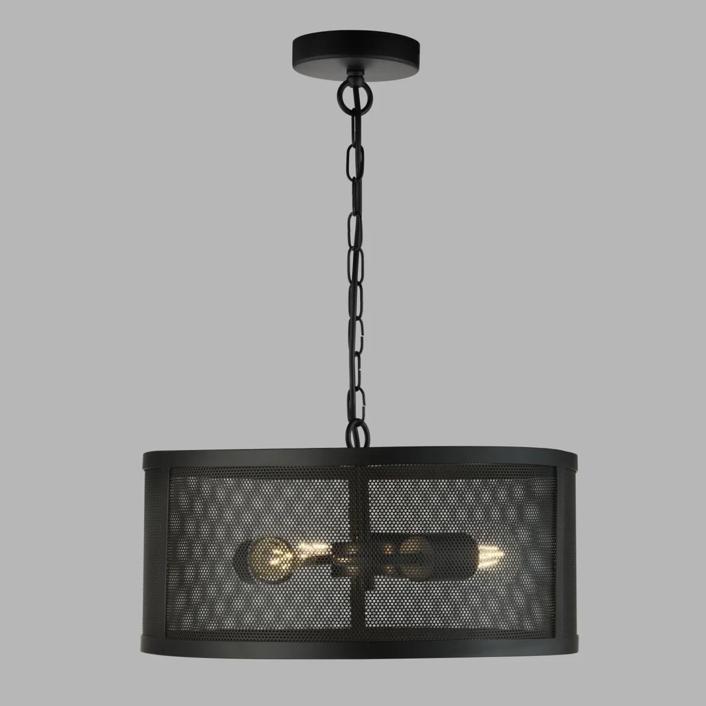Lustra / Pendul design industrial Fishnet negru 12483-3BK SRT