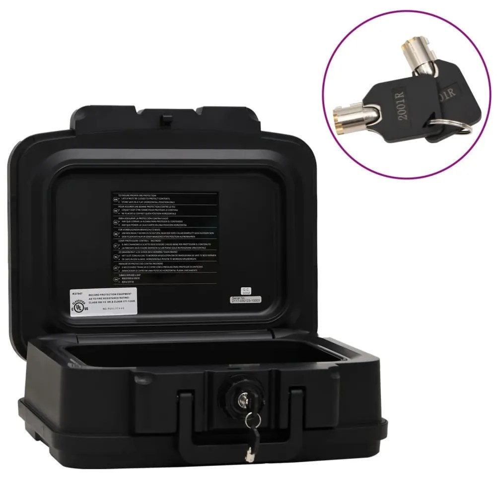 vidaXL Seif negru 38x32,5x16,5 cm