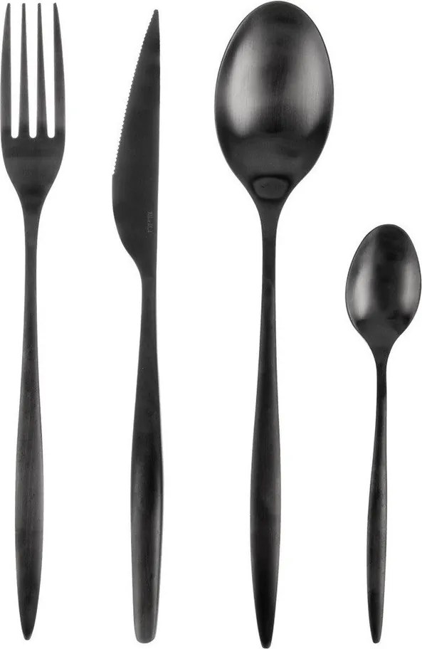 Tacâmuri negre din oțel inoxidabil 24 buc. – Orion