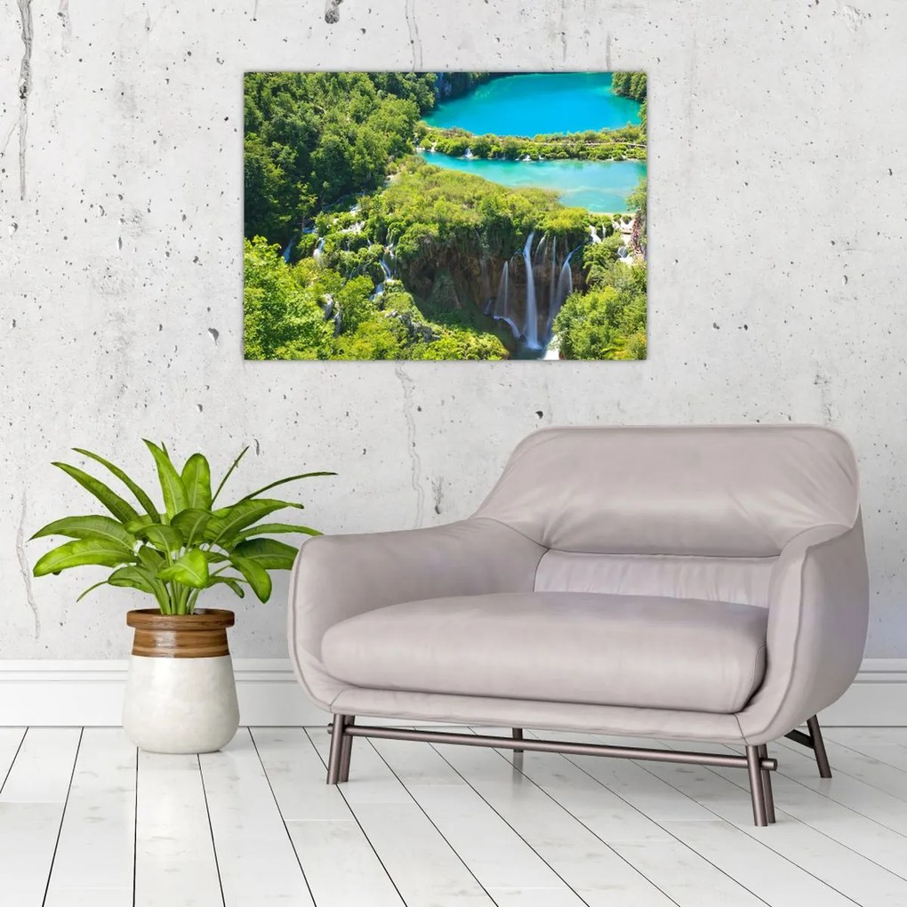 Tablou pe sticlă - Cascade (70x50 cm)