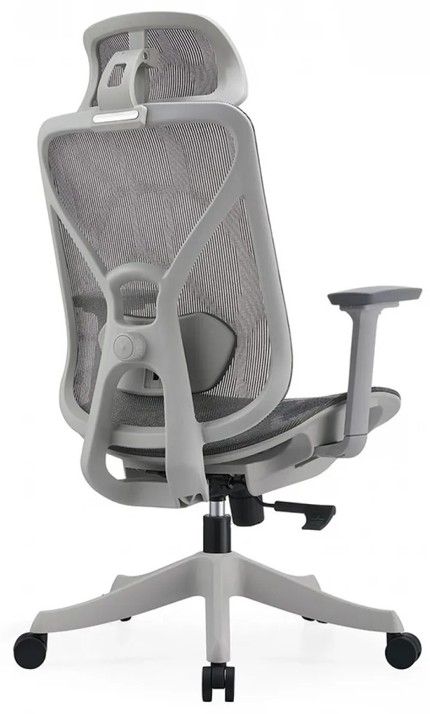 Scaun ergonomic DORO-HG-M, pivotant, suport lombar 2D, tetiera 2D, cotiera 3D, reglare pe inaltime, mecanism inclinare/blocare in 3 pozitii, Mesh, Gri