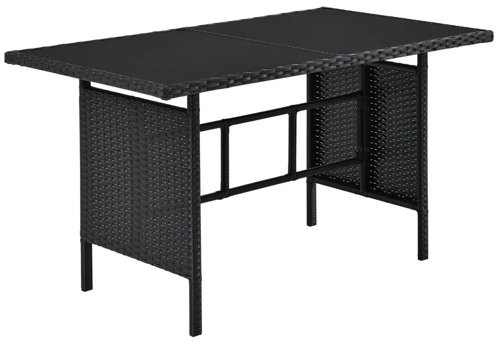Jusky Set ratan de gradina Manacor - perne negre, albe