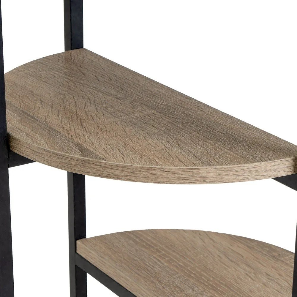 Etajeră neagră/în culoare naturală cu aspect de lemn de stejar 40x80 cm – Casa Selección