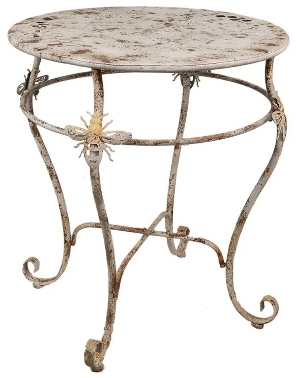 Masa Bistro, alb, din metal, cu aspect vintage, Abeille