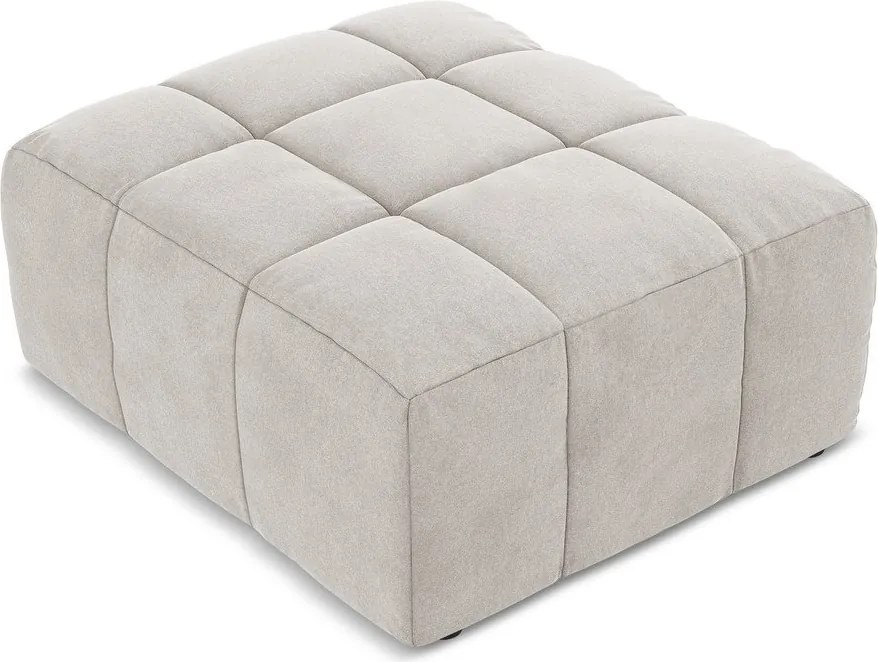 Taburet bej cu tapițerie din catifea Aloha – Makamii