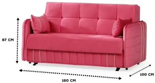 Canapea extensibila cu 2 locuri Mondo,roz