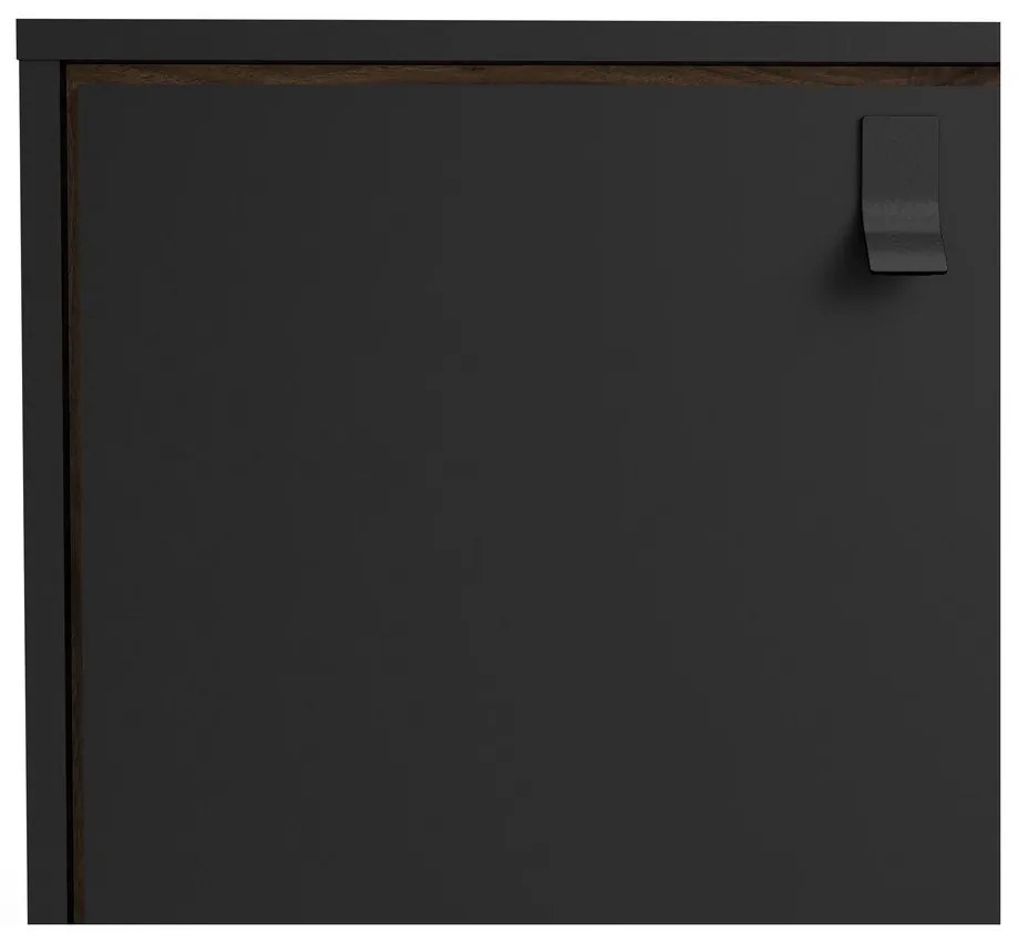 Comodă neagră cu aspect de lemn de nuc 150x72x40 cm Ry – Tvilum