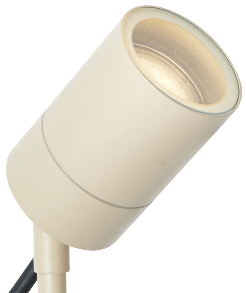 Spot cu țăruș bej GU10 50mm reglabil IP44, inclusiv cablu și ștecher - Solo