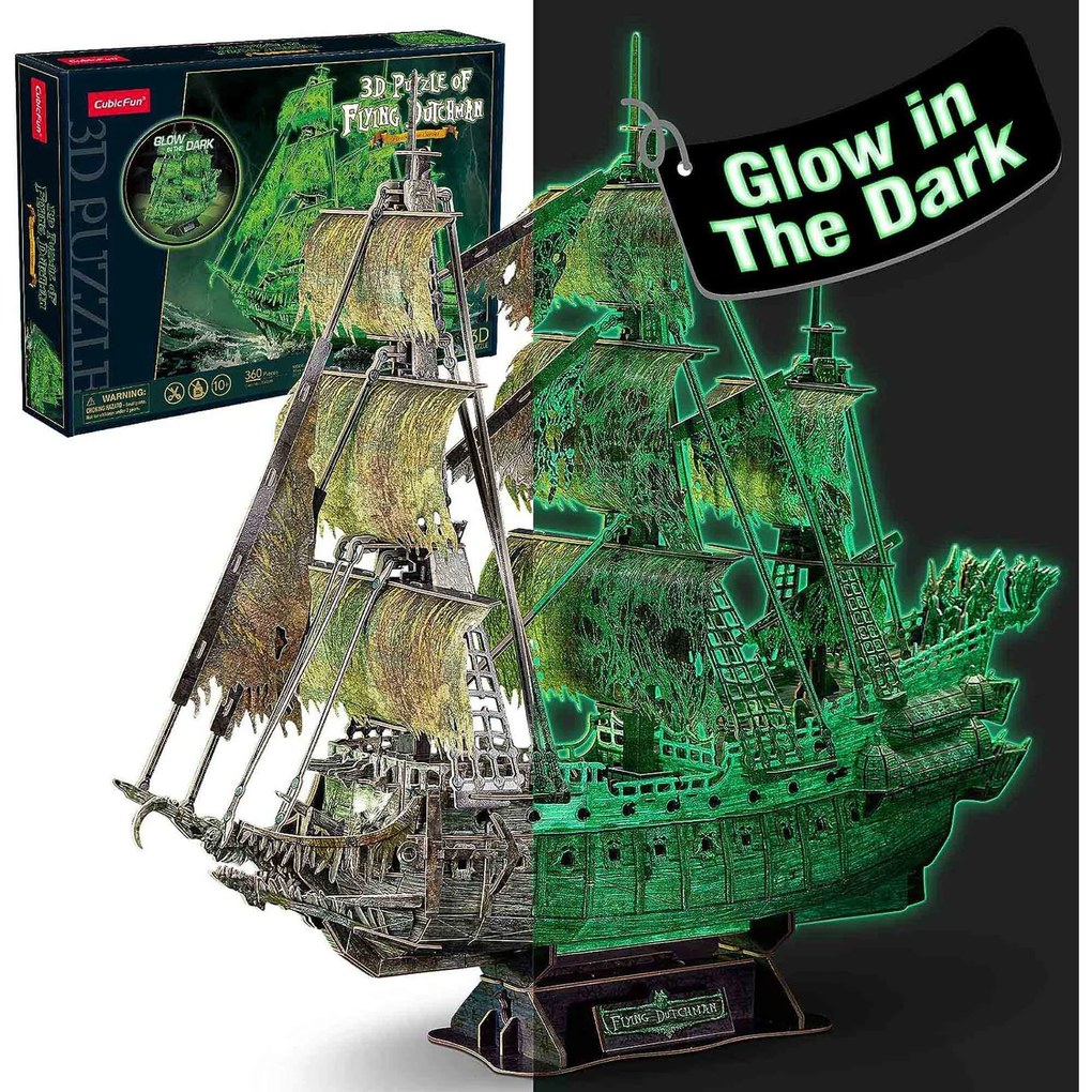 PUZZLE 3D FLYING DUTCHMAN LUMINEAZA IN INTUNERIC 360 PIESE - CUBICFUN (CUT4041h)