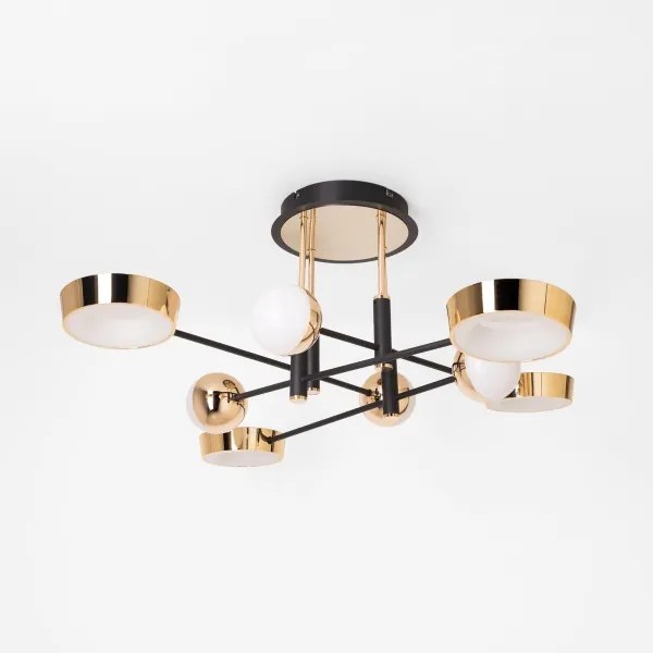 Zuma Line MX7170-8-3BGT - Lustră aplicată de tavan LARA LED/60W/230V, auriu/negru, compatibilă cu dimmer