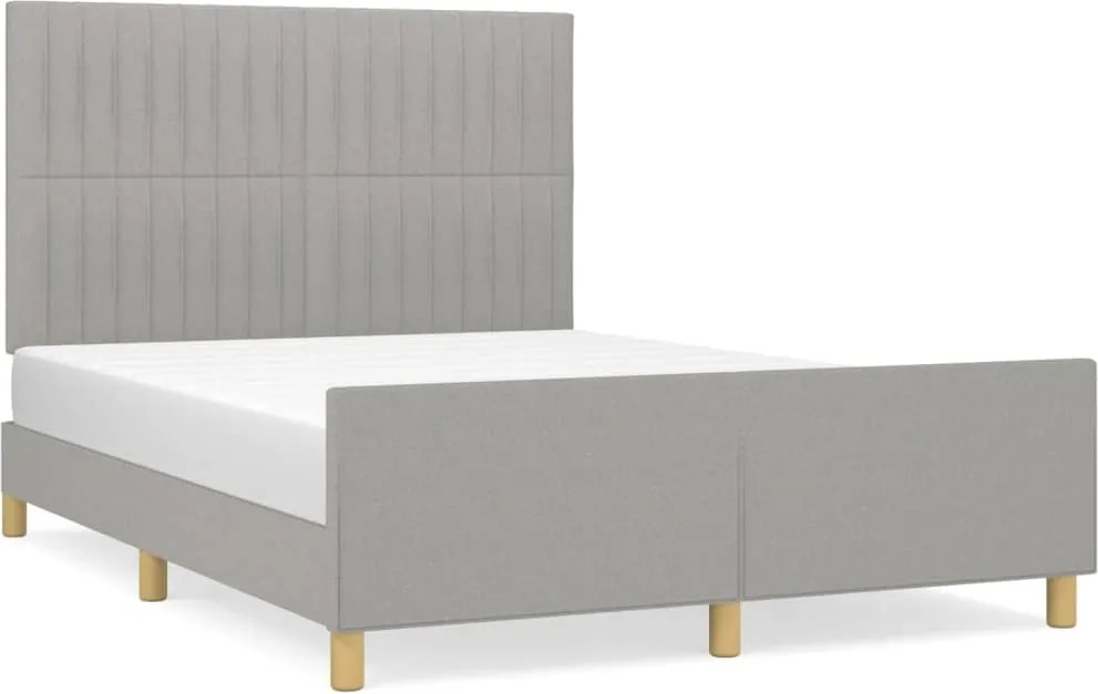 vidaXL Cadru de pat fără saltea, gri deschis, 140x200 cm, textil