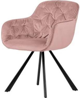 Scaun dining din catifea roz pal Elaine Dining Chair Velvet Pale
