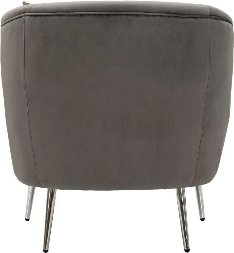 Fotoliu gri cu tapițerie din catifea Silvery – Mauro Ferretti