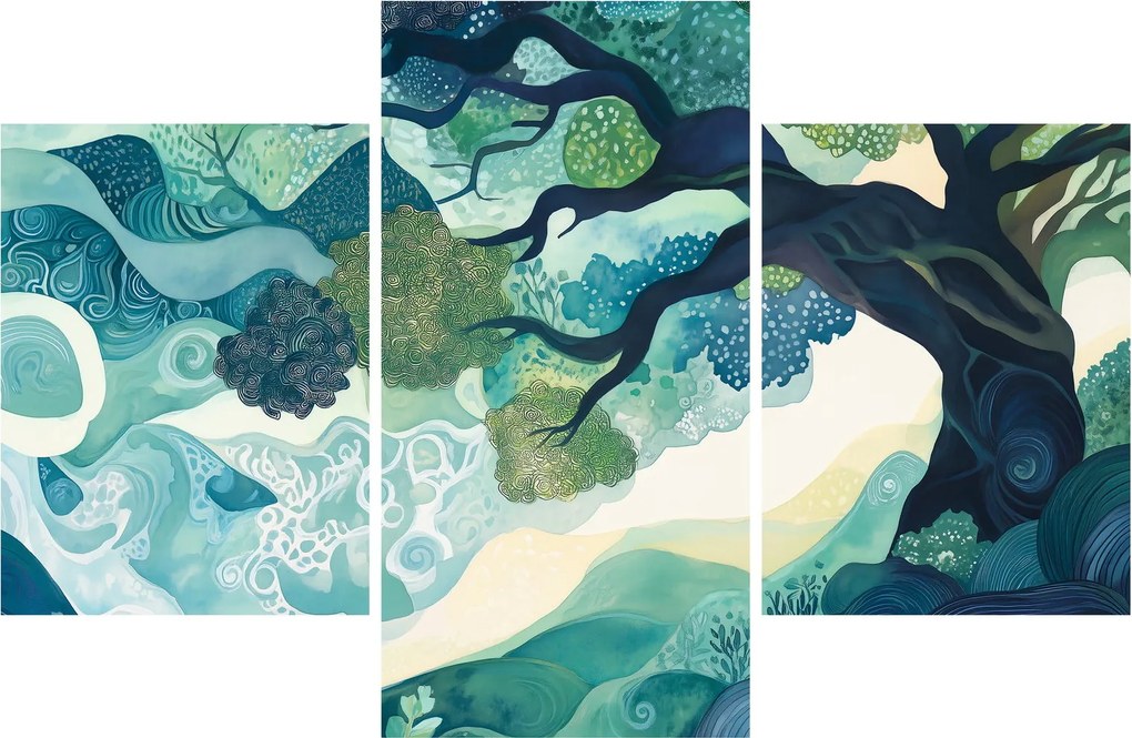 Tablou – Coroană verde a arborelui vieții (90x60 cm)