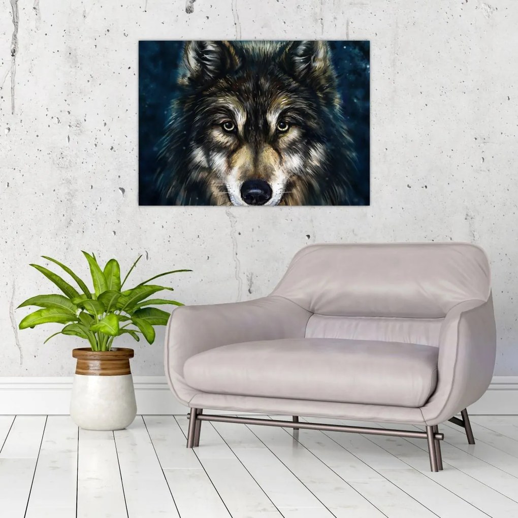 Tablou pe sticlă - Wolf (70x50 cm)