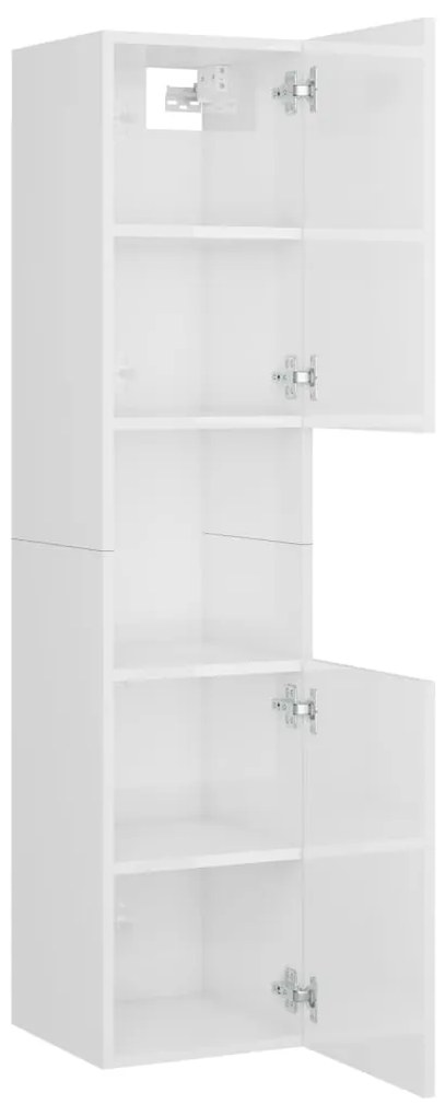 Set mobilier de baie, alb extralucios, PAL Alb foarte lucios, 41 x 38.5 x 46 cm, 1