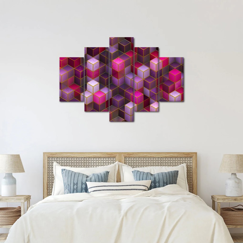 Tablou - Cuburi violet (150x105 cm)