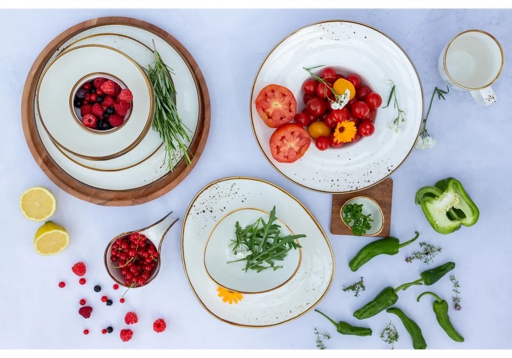 Mäser Farfurie Gourmet Pintar Puncte albe maro 26cm