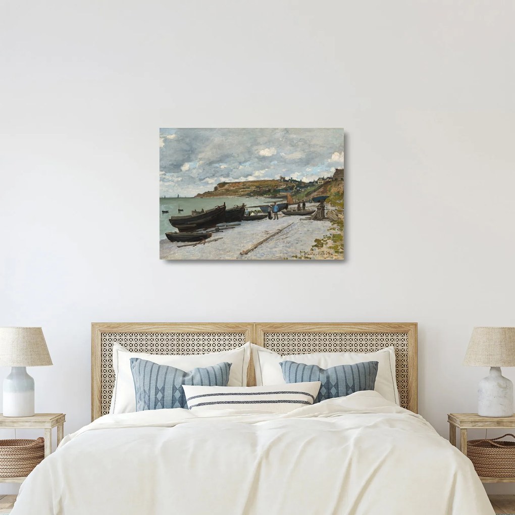 Tablou pe sticlă - Claude Monet, Sainte Adresse, reproducere (70x50 cm)