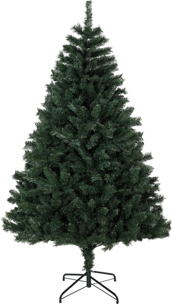 HOMCOM Brad de Crăciun Artificial, 180 cm, cu 820 de Crengi Ignifuge, Verde | Aosom Romania