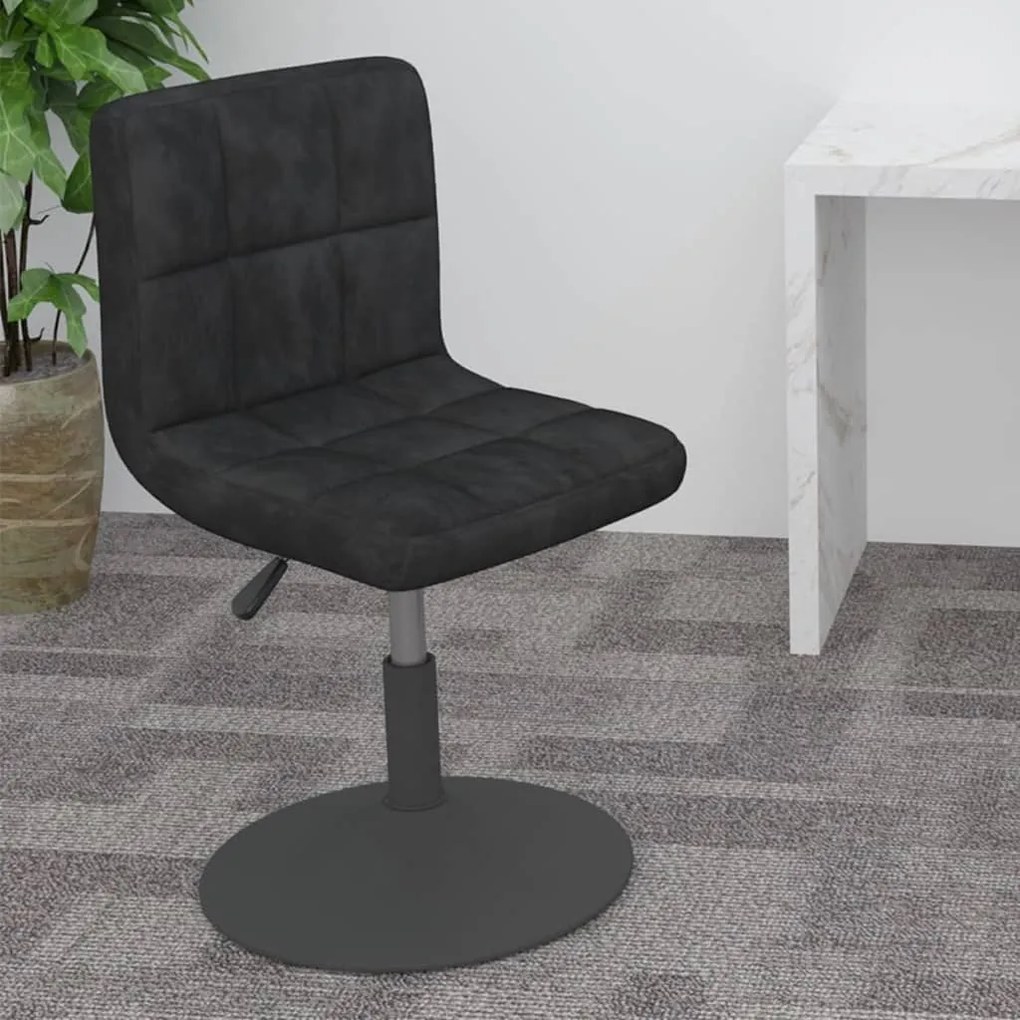 vidaXL Scaun de bar pivotant catifea neagră