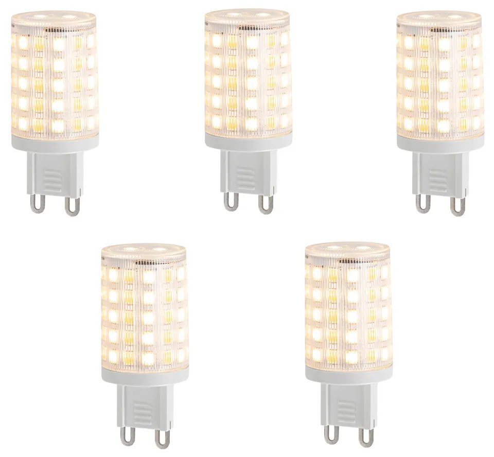 Set de 5 becuri LED inteligente G9, reglabile, clare, 2,5 W, 250 lm, 2700-6500K, Zigbee