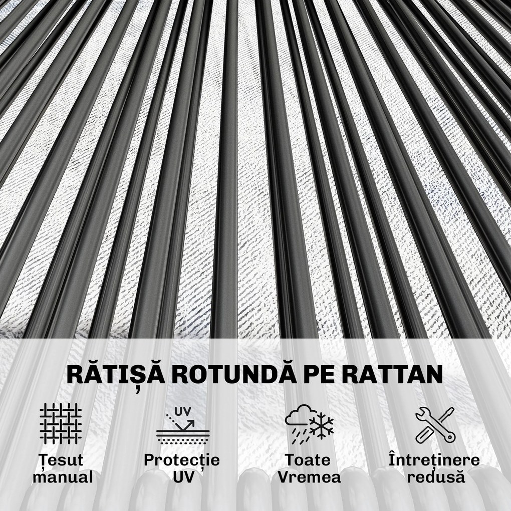 Outsunny Canapea din Ratan, Banchetă pentru Exterior, 2 Locuri, pentru Terasă | Aosom Romania