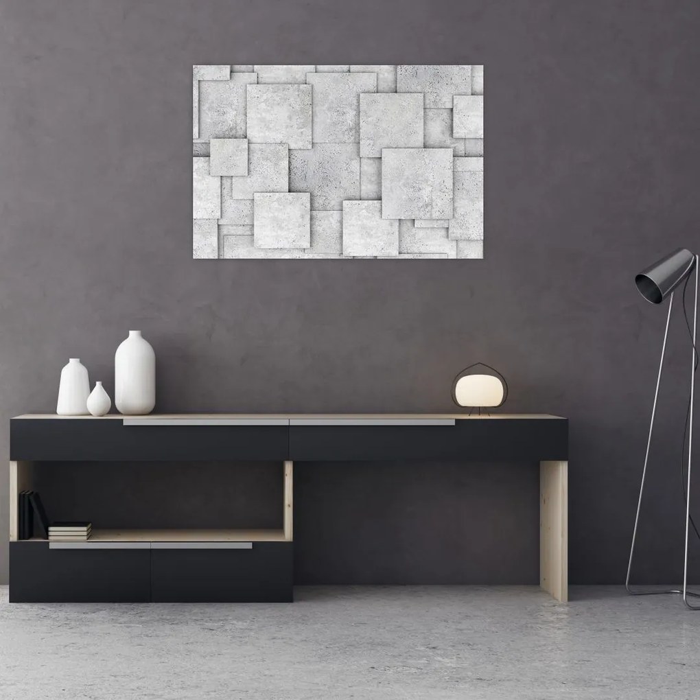 Tablou - Abstracție cu faianță de beton (90x60 cm)