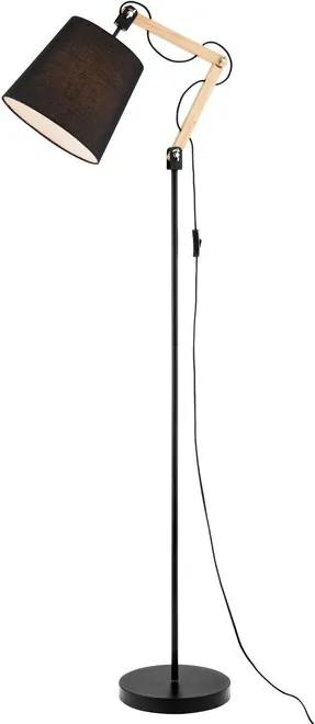 Lampadar Tedder 150 cm, abajur negru/ baza negru
