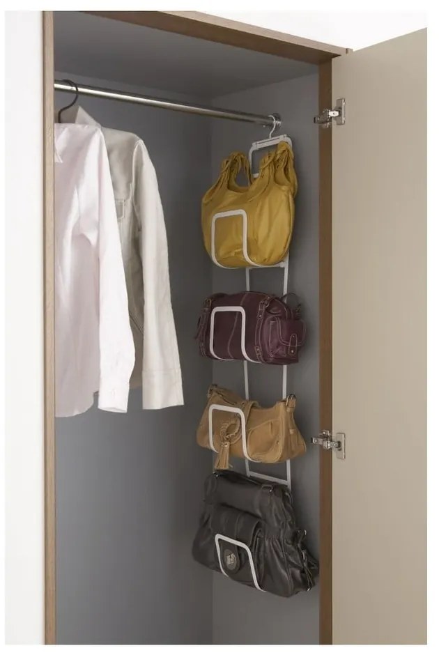 Cuier pentru genți cu 4 cârlige YAMAZAKI Sapporo, alb