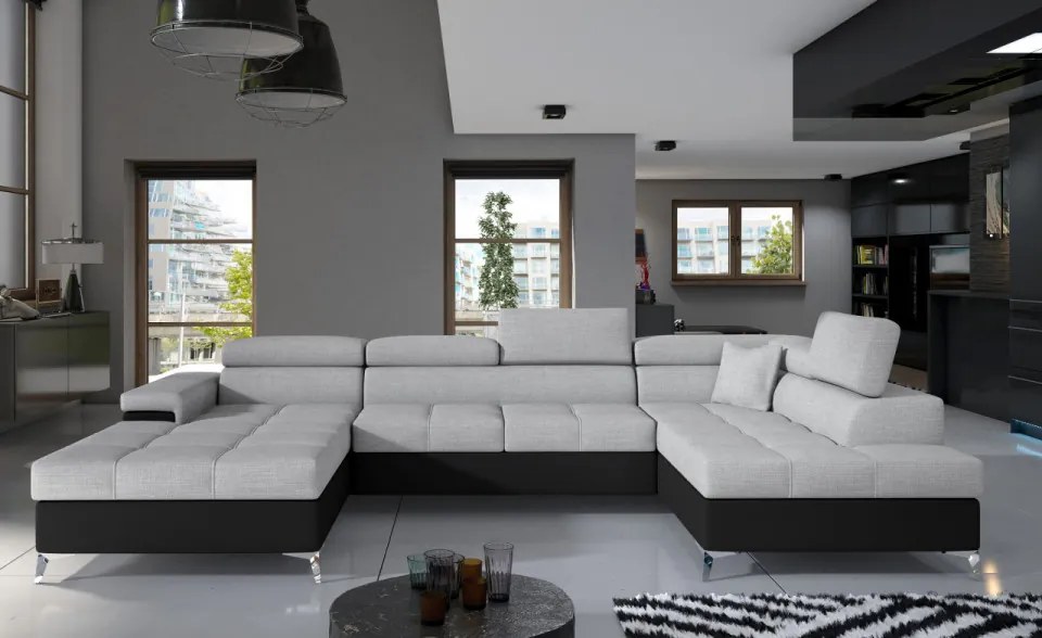 Canapea modulara, extensibila, cu spatiu pentru depozitare, 345x202x90 cm, Eduardo R03, Eltap (Culoare: Roz deschis / Omega 91)