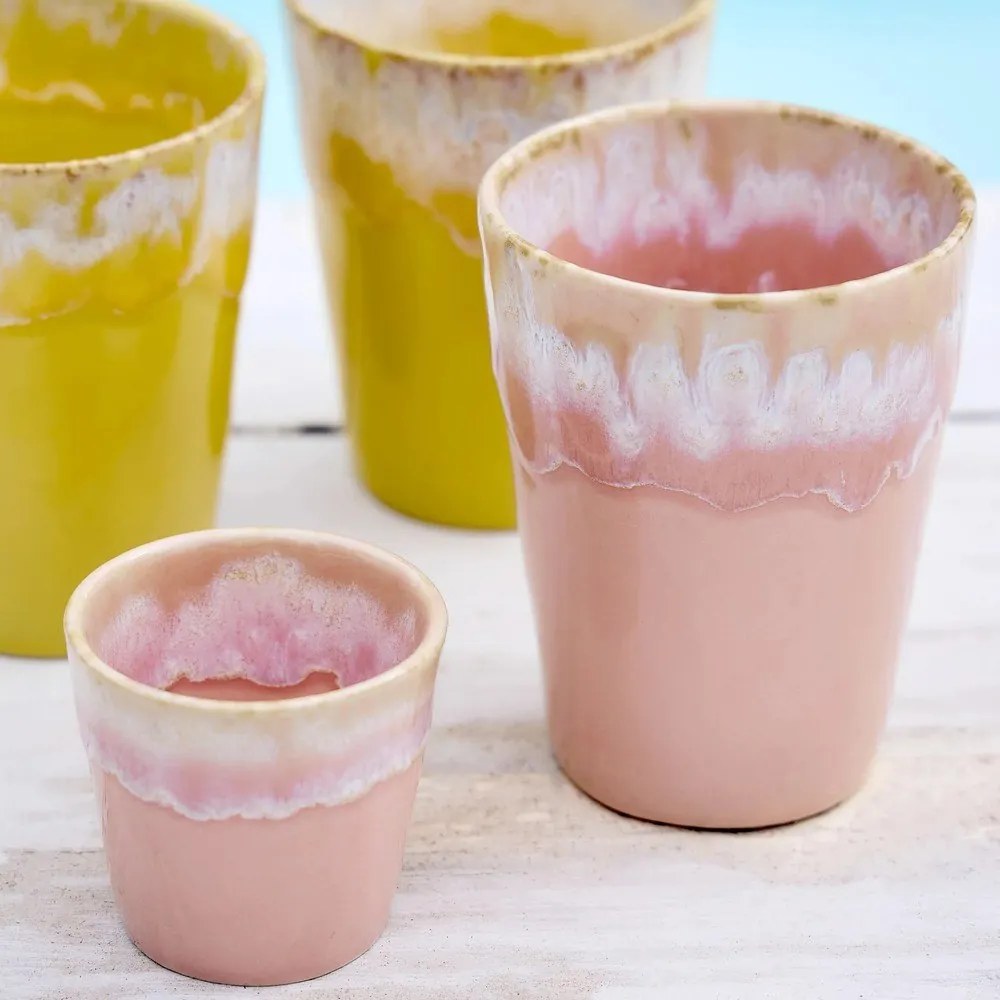 Ceașcă roz pentru espresso din gresie 90 ml Grespresso – Costa Nova