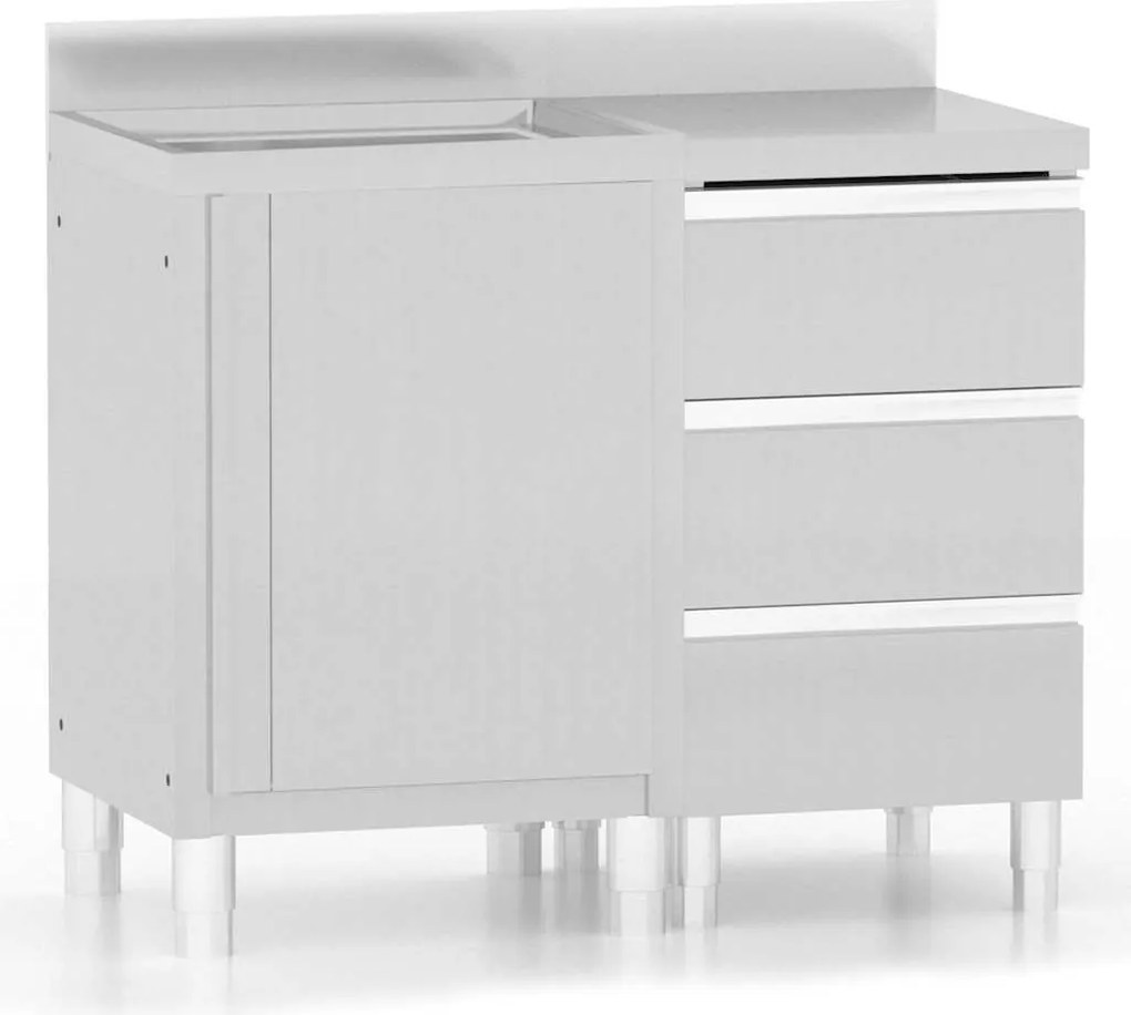 vidaXL Dulapuri de bucătărie comerciale, 2 buc., oțel inoxidabil