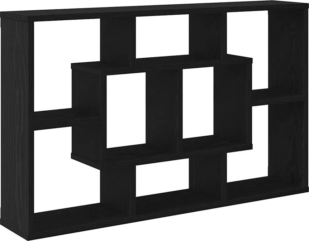 vidaXL Raft de perete Stejar Negru 85 x 16 x 52,5 cm Lemn compozit