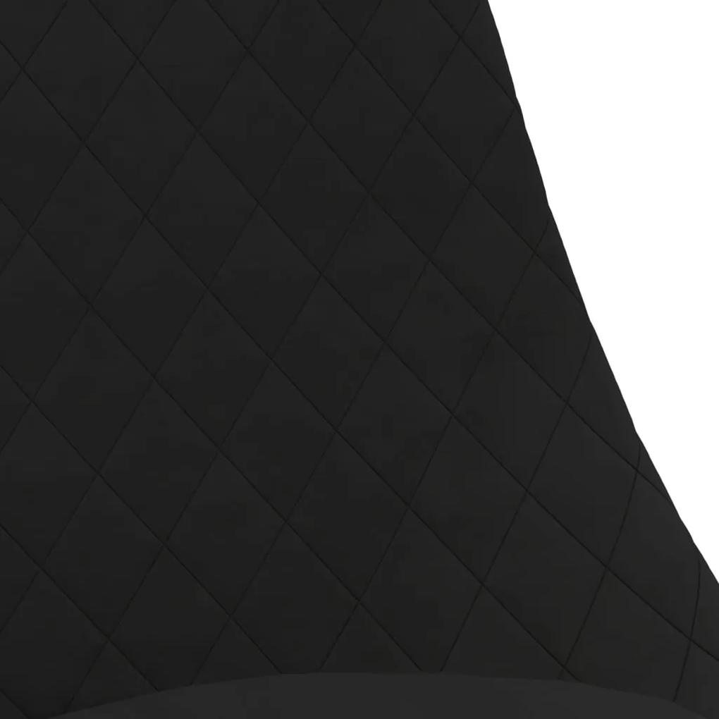 Scaune de bucatarie pivotante, 6 buc., negru, material textil