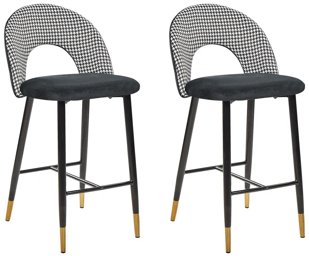 Set 2 buc scaun tip bar Fabian (alb negru). 1078841