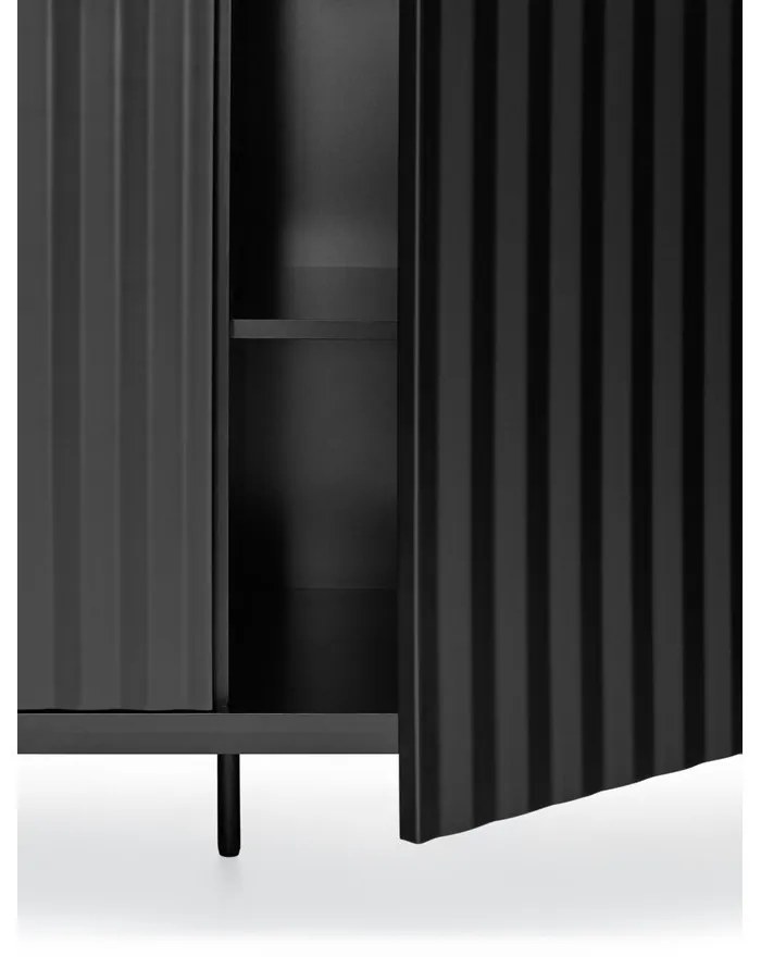 Comodă neagră joasă 211x80 cm Sierra – Teulat