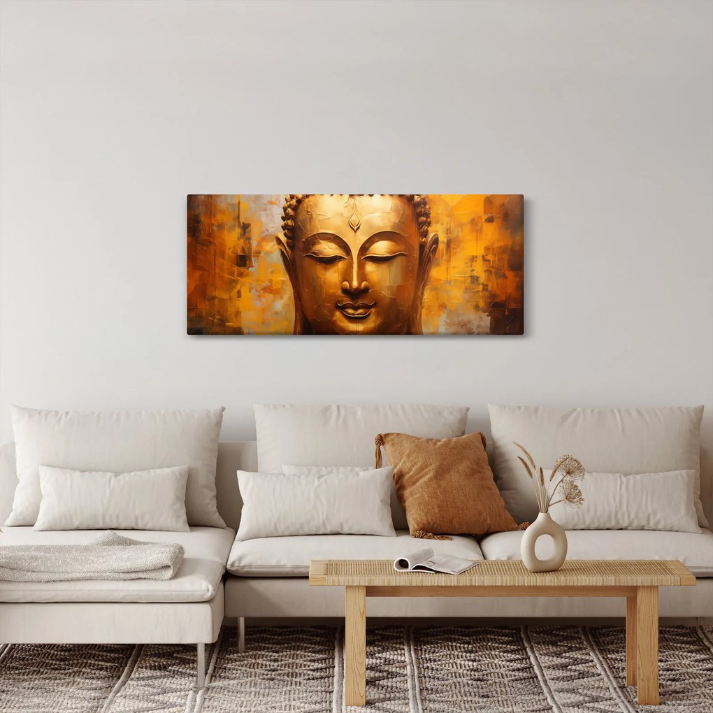 Tablou - Buddha, pictură în ulei (120x50 cm)