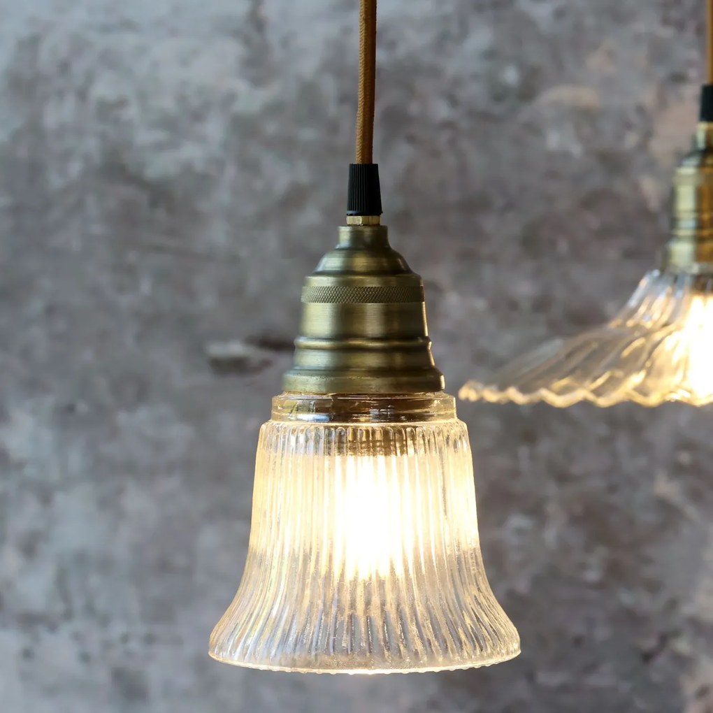 Lustra din sticla si alama, H17/D12cm, 40W