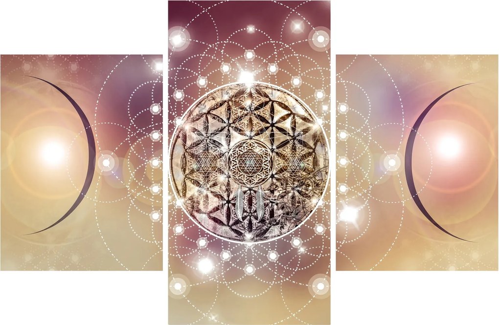 Tablou - Mandala cu elemente (90x60 cm)