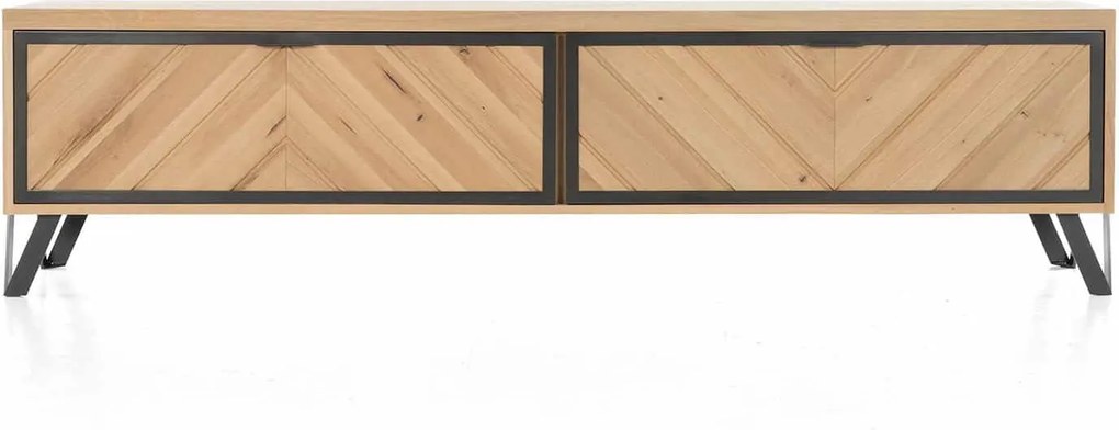 Comodă TV lemn masiv Relief, 55 × 42 × 212 cm