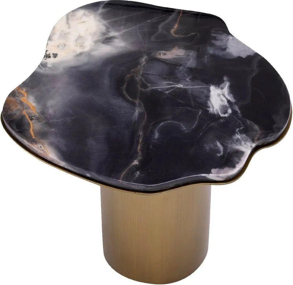 Masuta laterala design LUX cu blat din marmura neagra Shapiro