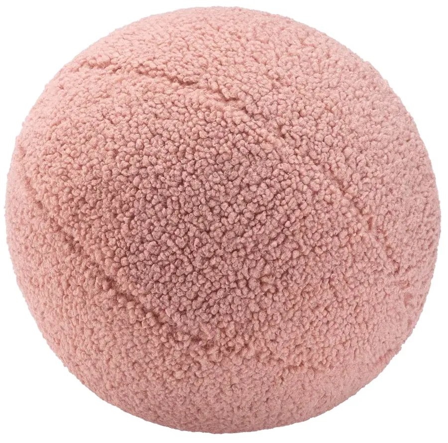 Pernă decorativă pentru copii roz cu tapițerie din țesătură bouclé Ball – Wigiwama