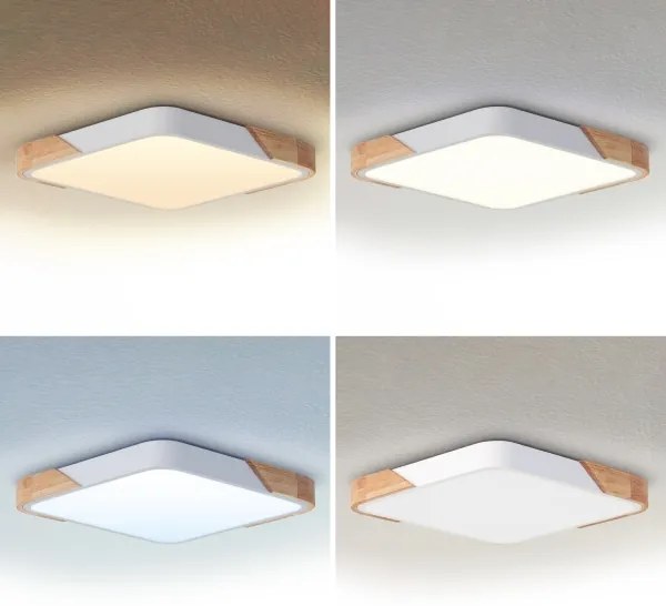 Brilagi - Corp de iluminat LED reglabil PILANA LED/48W/230V stejar/alb 56x56 cm + telecomandă