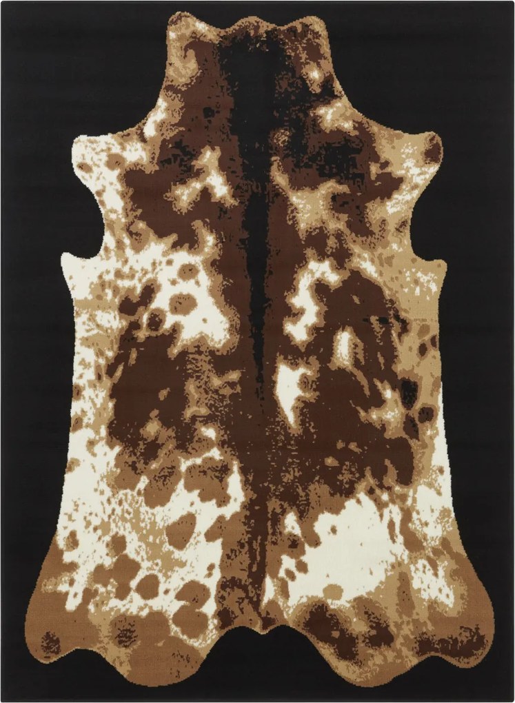 Covor Animal Print Velours, Negru/Maro 80x150