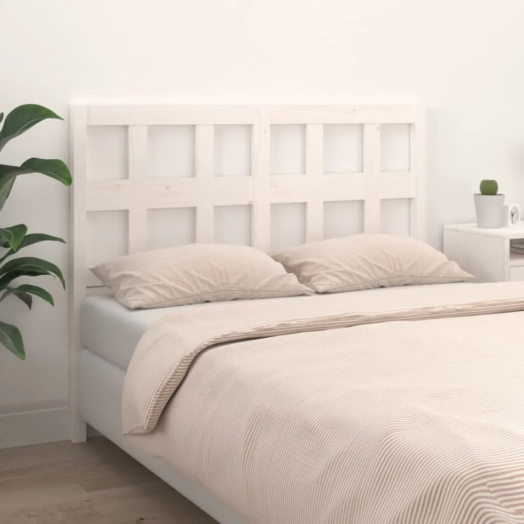 818921 vidaXL Tăblie de pat, alb, 145,5x4x100 cm, lemn masiv de pin